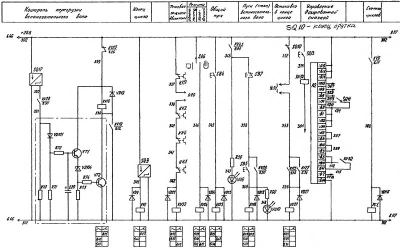 Електрична схема токарно-револьверного верстата 1І140п, 1І125п Електрична схема токарно-револьвер1